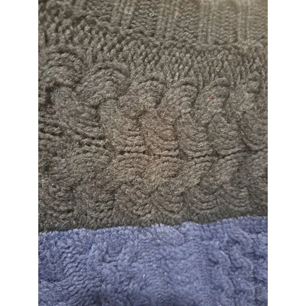 Boden Size 16 Cable Knit Sweater Black & Blue Wool/Alpaca Blend Warm Winter - Picture 3 of 9